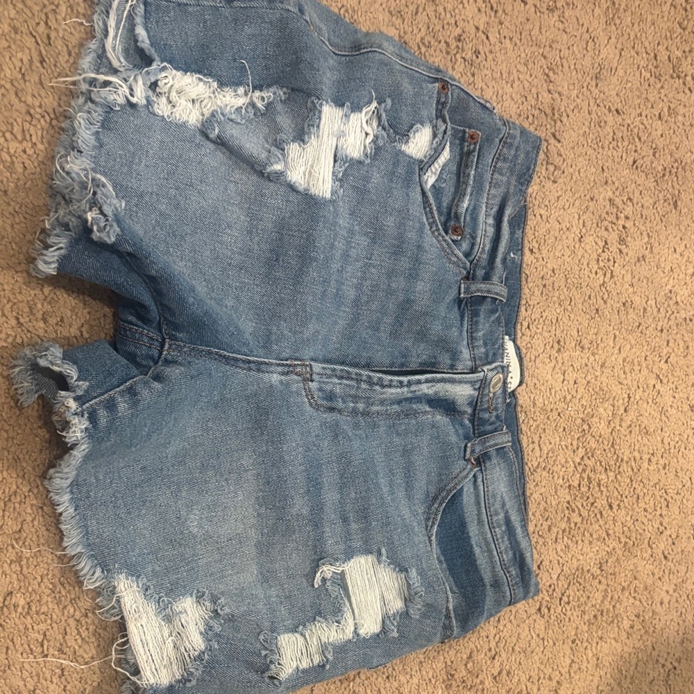 Vanilla Star Blue Distressed Jean Shorts
